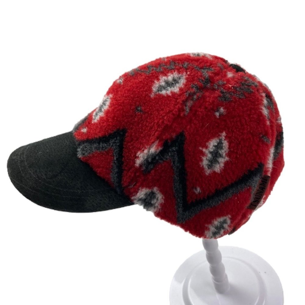 Vintage Retro Southwest Aztec Red Fleece Cap one size